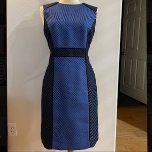 Tahari blue and black midi dress size 8